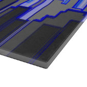 Abstract Blue City Skyline Art カッティングボード (角)