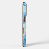 Abstract Blue Frozen Ice Crystal Texture Pattern Case-Mate iPhoneケース (裏面 / 右)