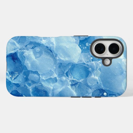 Abstract Blue Frozen Ice Crystal Texture Pattern Case-Mate iPhoneケース (裏面 (横))