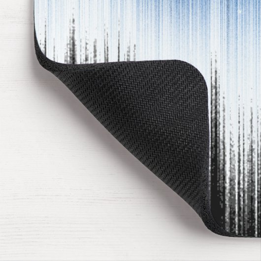 Abstract Blue Glitch Art Crescent Moon Night Sky マウスパッド (コーナー)