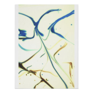 Abstract Blue & Gold Fluid Art – Elegant Modern Ma ポスター