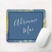 Abstract Blue & Gold Framed Personalized マウスパッド (マウス)