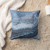Abstract Blue & Gray Ocean Drift  クッション (ブランケット)