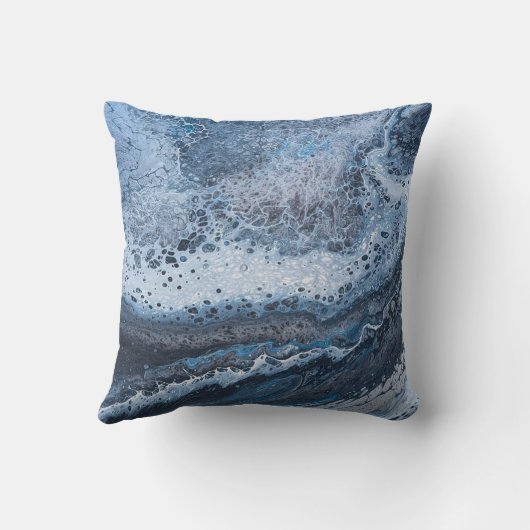 Abstract Blue & Gray Ocean Drift  クッション (裏面)