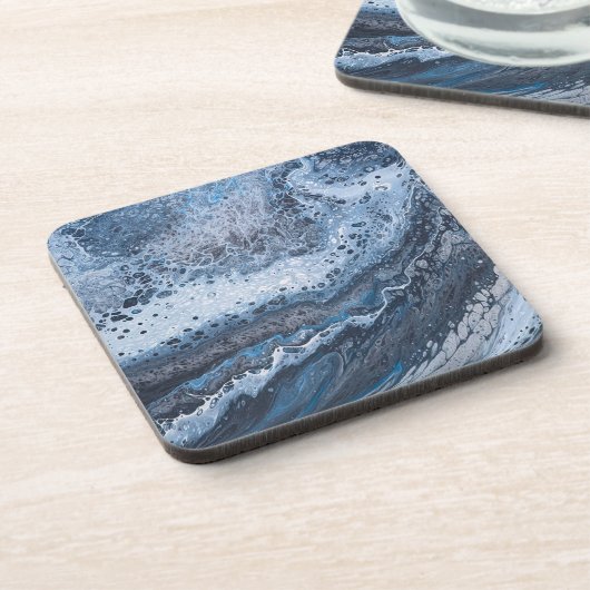 Abstract Blue & Gray Ocean Drift コースター (左側)