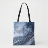 Abstract Blue & Gray Ocean Drift トートバッグ (正面)
