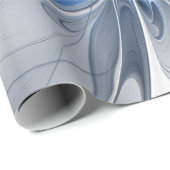 Abstract Blue Gray Watercolor Fractal Art Flower ラッピングペーパー (ロールコーナー)