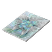 Abstract Blue Green Butterfly Fantasy Fractal Art ノートパッド (回転)