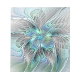 Abstract Blue Green Butterfly Fantasy Fractal Art ノートパッド