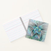 Abstract Blue Green Butterfly Fantasy Fractal Art ノートブック (内部)