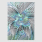 Abstract Blue Green Butterfly Fantasy Fractal Art 薄葉紙 (正面)