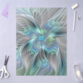 Abstract Blue Green Butterfly Fantasy Fractal Art 薄葉紙 (クラフト)