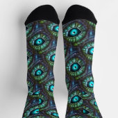 Abstract blue green eye mosaic ソックス (上部)