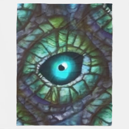 Abstract blue green eye mosaic フリースブランケット