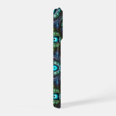 Abstract blue green eye mosaic iPhoneケース (右側面)
