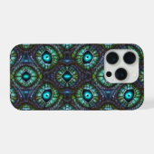 Abstract blue green eye mosaic iPhoneケース (裏面横)