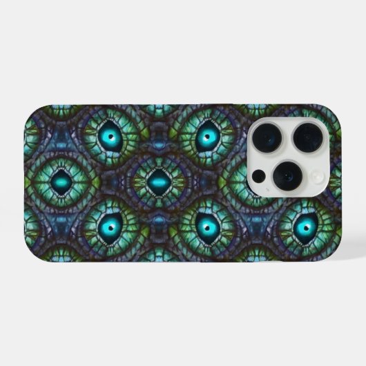 Abstract blue green eye mosaic iPhoneケース (裏面横)