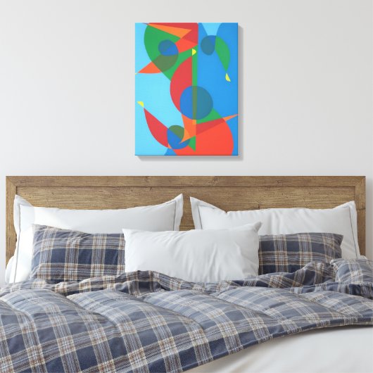 Abstract Blue Harmony Canvas Print キャンバスプリント (インサイチュ (寝室))