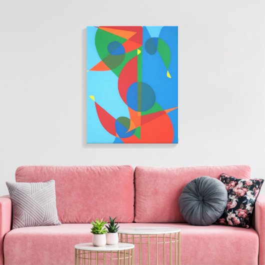 Abstract Blue Harmony Canvas Print キャンバスプリント (インサイチュ (リビング))