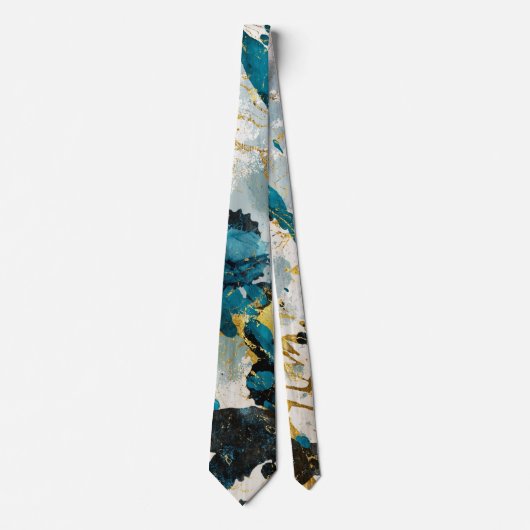 Abstract blue navy and gold textures ネクタイ (正面)