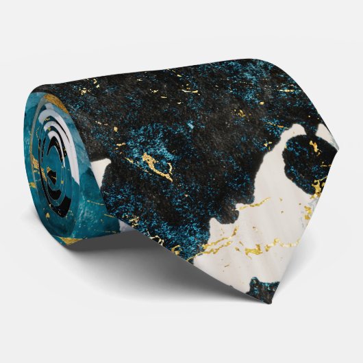 Abstract blue navy and gold textures ネクタイ (ロール)