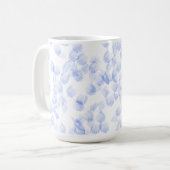 Abstract Blue Paint Brush Strokes Pattern コーヒーマグカップ (正面左)