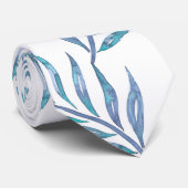 Abstract blue palm leaves ネクタイ (ロール)
