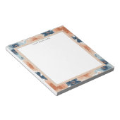 Abstract Blue, Peach, Orange Floral ノートパッド (アングル)