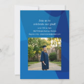 Abstract Blue Photo Graduation Party 招待状 (裏面)