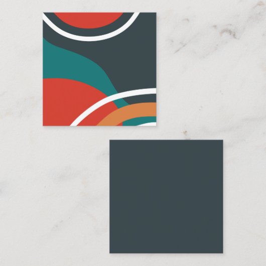 Abstract blue red white line art スクエア名刺 (正面/裏面)