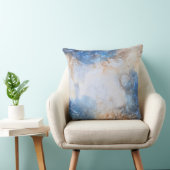 Abstract Blue & Sand Textured Clouds クッション (椅子)