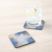 Abstract Blue & Sand Textured Clouds コースター (右側)
