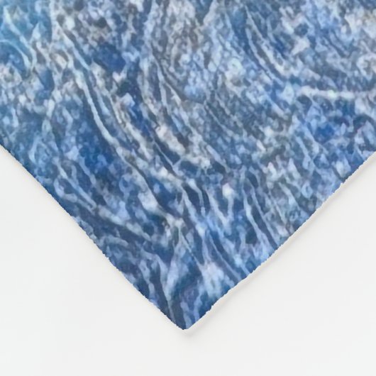 Abstract Blue & Sand Textured Clouds フリースブランケット (角)