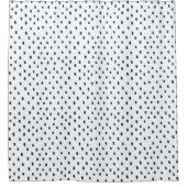 Abstract Blue Spots And Dots Pattern Curtain シャワーカーテン (正面)