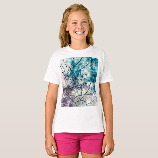 Abstract blue strokes tシャツ (正面フル)