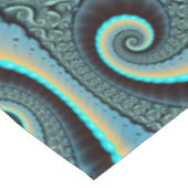 Abstract Blue Turquoise Orange Fractal Art Spiral テーブルクロス (アングル)