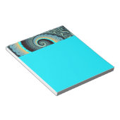 Abstract Blue Turquoise Orange Fractal Art Spiral ノートパッド (アングル)