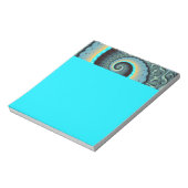 Abstract Blue Turquoise Orange Fractal Art Spiral ノートパッド (回転)