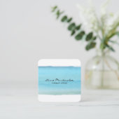 Abstract Blue Watercolor Brushstroke スクエア名刺 (スタンド正面)