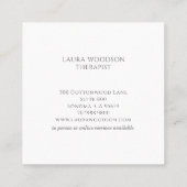 Abstract Blue Watercolor Therapist Business Card スクエア名刺 (裏面)