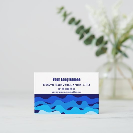 Abstract blue waves corporate style 名刺 (スタンド正面)