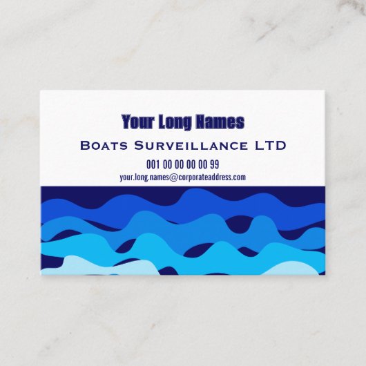 Abstract blue waves corporate style 名刺 (正面)