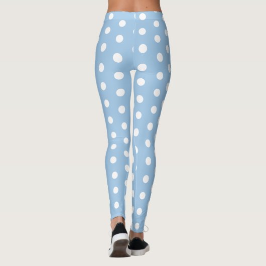 Abstract bluish white polka dot Leggings レギンス (裏面)