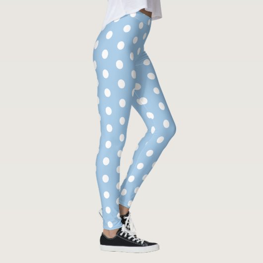 Abstract bluish white polka dot Leggings レギンス (右)