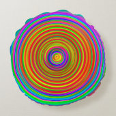 abstract blurred background, vintage geometric tex ラウンドクッション (裏面)