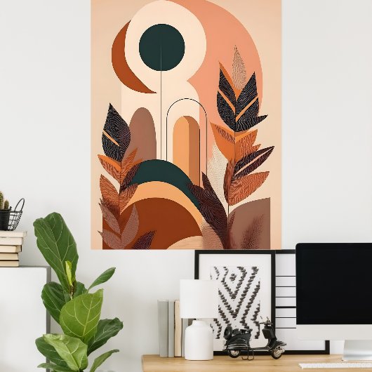 Abstract Boho and Modern Clip Art Printable ポスター (ホームオフィス)