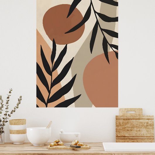 Abstract Boho and Modern Clip Art Printable ポスター (キッチン)