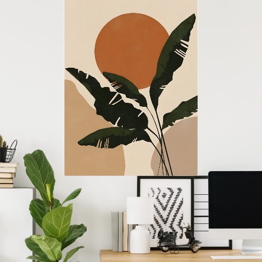 Abstract Boho and Modern Clip Art Printable  ポスター (ホームオフィス)