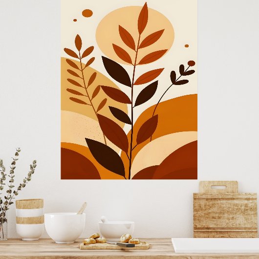 Abstract Boho and Modern Clip Art Printable  ポスター (キッチン)