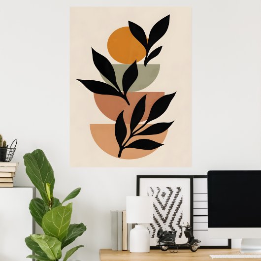 Abstract Boho and Modern Clip Art Printable  ポスター (ホームオフィス)